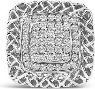 House of Brilliance Sterling Silver 1.0 Cttw Diamond Celtic Knot Cocktail Ring