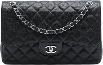 Chanel Pre-owned Classic Double Flap Shoulder Bag - Dames - Vintage Schoudertas - Zwart - ONE Size - Leer - Vintage