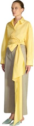 Erika Cavallini Semi Couture Donna, Camicette, Giallo, L, new