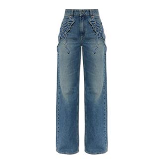 Blumarine Boot-cut Jeans, female, Blue, Size: XS Butterfly Jeans