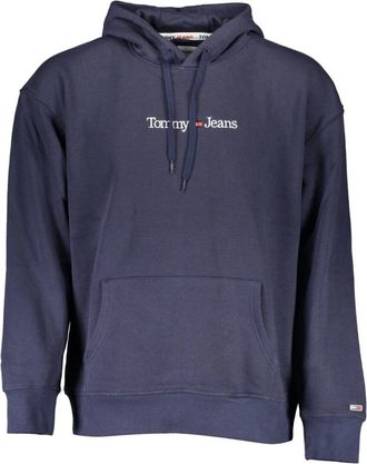 Tommy Hilfiger Blauwe hoodie met borduursel en logo - Heren - Hoodies - Blauw - XL - Katoen - Hoodies & sweatvesten