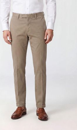 BRIGLIA 1949 Pantaloni sartoriali slim fit in misto cotone e lino