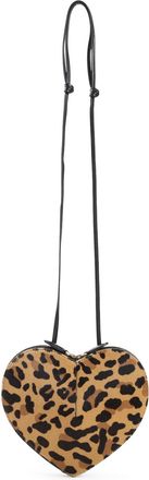 Alaia Brown Le Coeur Leopard Calf Leather Shoulder Bag-Donna