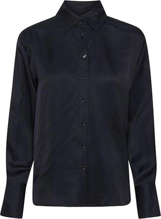 Inwear Marineblauw Shirt met Lange Mouwen - Dames - Overhemden - Blauw - 2XS - Overhemden