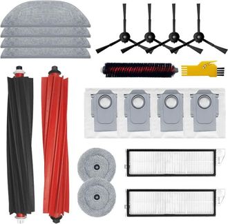 OEM Kit De Accesorios Para Aspiradora Robot Roborock S8 Maxv Ultra. Repuestos (19 Paquetes): 1 Juego De Cepillos Giratorios, 2 Filtros, 4 Cepillos Lateral