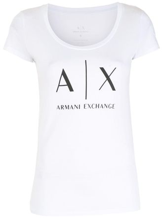 A|X Armani Exchange logo-print round-neck T-shirt - White