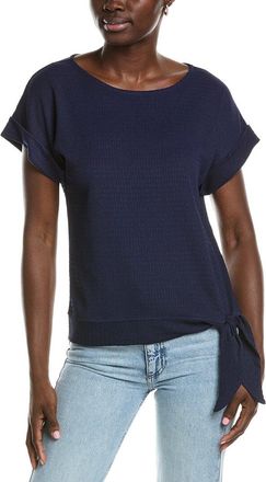 Jones New York Dolman Tie Seabreeze Crinkle Top