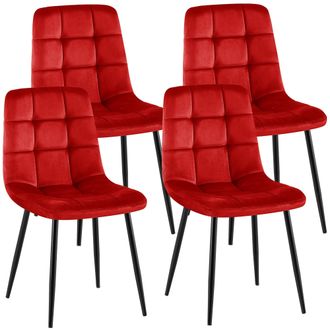 Clp Clp - Lote De 4 Sillas De Comedor Antibes Rojo