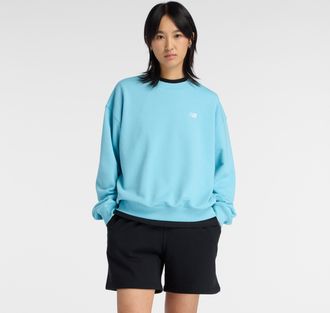 New Balance Sweatshirt NEW BALANCE Sport Essentials French Terry Crew, Damen, Gr. XXL, taffy blau, Obermaterial: 60% Baumwolle, 40% Polyester, Sweatshirts Sweatsh