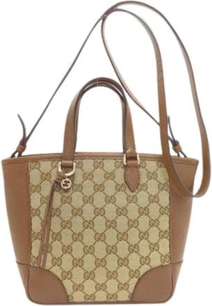 Gucci Pre-owned Cross Body Bags, female, Brown, Size: ONE SIZE Pre-owned Vintage Canvas Crossbody Bag