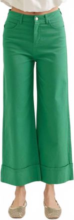 Entro Lucky Clover Ankle Length Pants In Green