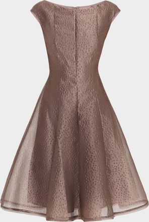 Talbot Runhof Rivet Organza Short-Sleeved Midi Dress
