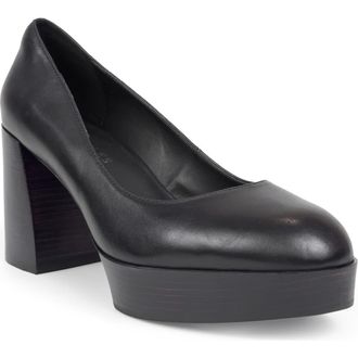 Aerosoles Zarina Platform Pump in Black Leather at Nordstrom, Size 5