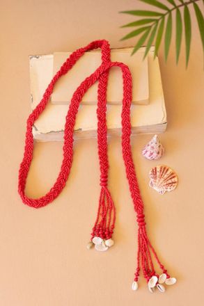 Kalalou Seeded Bead Saffron Belt