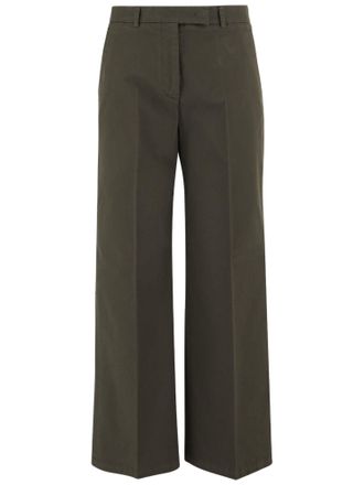 Ql2 Quelledue Military Green Straight-Leg Stretch Cotton Pants