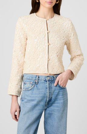 French Connection Geo Lace Woven Cardigan in Ecru at Nordstrom, Size X-Small
