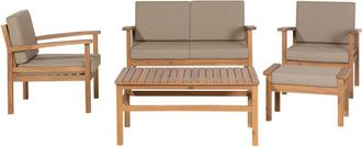 Beliani Beliani - Modern Outdoor Garden 5 Piece Acacia Wood Conversation Set Manila