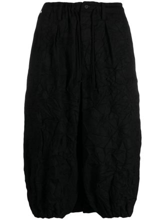 Yohji Yamamoto Shorts met verlaagd kruis - Zwart