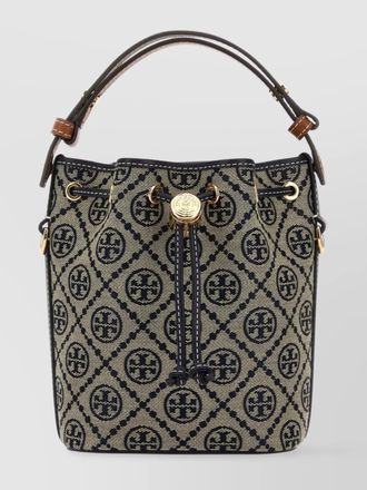 Tory Burch mini bucket bag with embroidered fabric t monogram