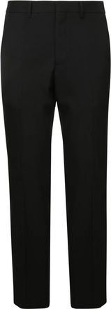 Burberry Virgin Wool Pants - Heren - Nette broeken - Zwart - M - Wol - Broeken
