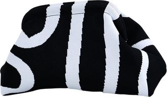 Generic Women Knit Stripe Purse Contrast Color Knitting Dumpling Clutch Casual Colorblock Bag Woven Bag for Female (style 14)