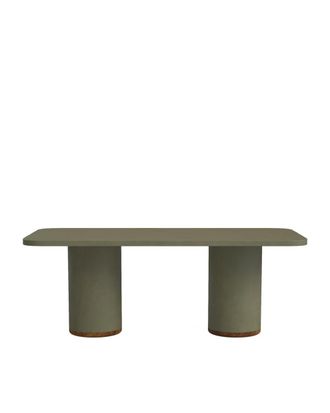 Hannun Mesa de exterior de microcemento en color verde oliva 180 cm