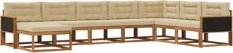 vidaXL Conjunto De Sof&aacute;s De Exterior 8 Uds. Natural Y Beige Vidaxl