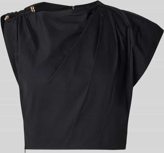 Forever New Cropped Bluse im asymmetrischen Design Modell Dottie in Black, Gr&ouml;&szlig;e 32