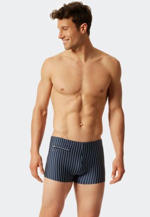 Schiesser Badeshorts SCHIESSER Nautical Casual, Herren, Gr. 10, N-Gr, blau (801, admiral), Gewirkt, Baumwolle, Elasthan, gestreift, Badehosen Badeshorts, Innens