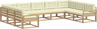 vidaXL Conjunto De Sof&aacute;s De Exterior 9 Uds. Blanco Y Crema Vidaxl
