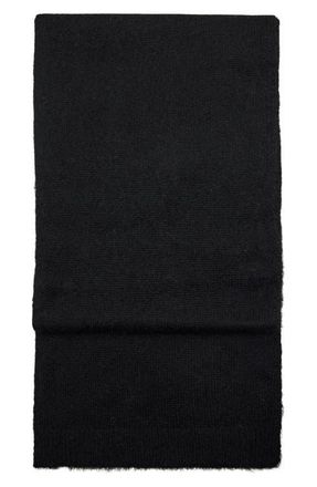 Mango Knit Fringe Scarf in Black at Nordstrom
