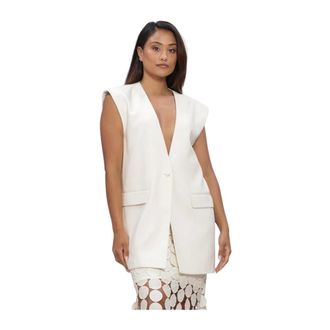 Copenhagen Muse Jassen, Dames, Beige, L, Leer, Cmtailor Waistcoat