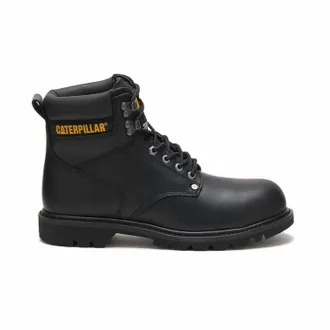 CAT Mens Second Shift Steel Toe Work Boot In Black