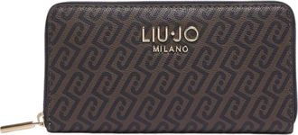 Liu Jo Accessoires, Dames, Bruin, ONE Size, Grote Portemonnee met Monogramreli&euml;f