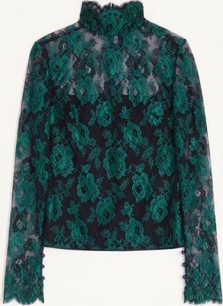 Valentino Top In Pizzo Donna MARINE/EMERALD 36