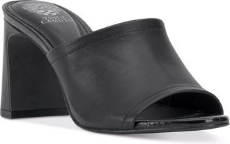 Vince Camuto Alyysa Dress Sandals Black Slip On Block Heel HAWK379