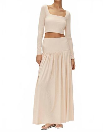 Elodie Cleo Knit Crop Top In Ecru