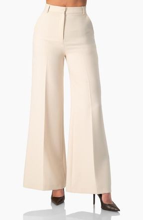Ivonne Wide-Leg Straight Pants in Ivory at Nordstrom, Size 6
