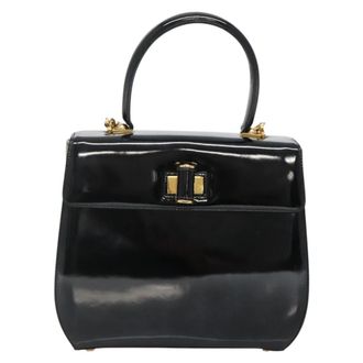 Ferragamo Gancini Handbag Patent Leather Black Patent_Leather Handbag (Pre-Owned)