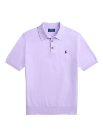 Polo Ralph Lauren Poloshirt met geborduurd kenmerkend Polo Pony patroon - Paars