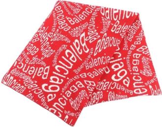 Balenciaga Pre-owned Scarves, female, Red, Size: ONE SIZE Pre-owned Wool Scarf