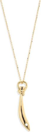 Bottega Veneta Sardine Long Pendant Necklace in 8120 Yellow Gold at Nordstrom