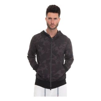 Kiton Camo Print Hooded Harrington Jacket - Heren - Vesten met rits - Zwart - L - Polyester - Hoodies & sweatvesten