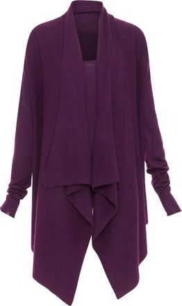 DKNY cashmere wool silk sweater draped cardigan twin set