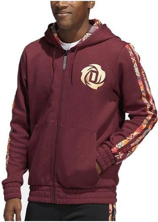 adidas Mens adidas CNY Basketball Sports Hooded Jacket Brown Red HD7932