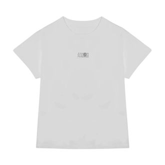 Maison Margiela Tops, Dames, Wit, L, Katoen, Beige Katoenen T-shirts en Polos