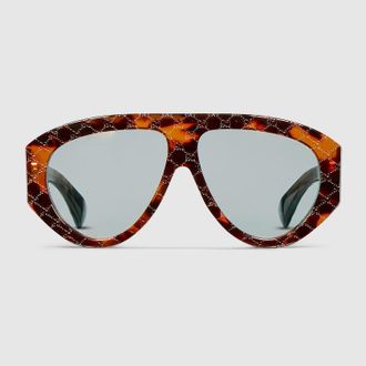 Gucci Mask Frame Sunglasses, Green
