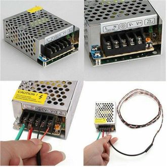 Trade Shop Trade Shop - Transformador De Fuente De Alimentaci&oacute;n Estabilizada Para Tiras De Led 24v Dc Amperaje Conmutado