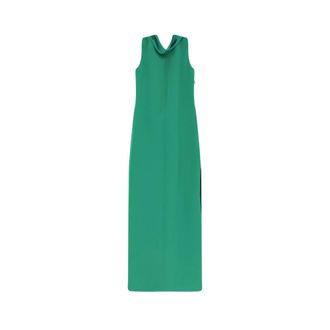 Max Mara Long lightweight cady dress - female - Max Mara - Gowns - Green - XS - Dresses