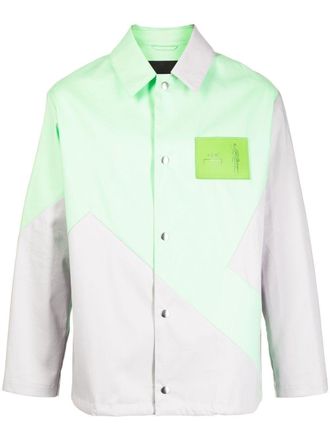 A-Cold-Wall* geometric panelled shirt - men - Cotton - S - Green